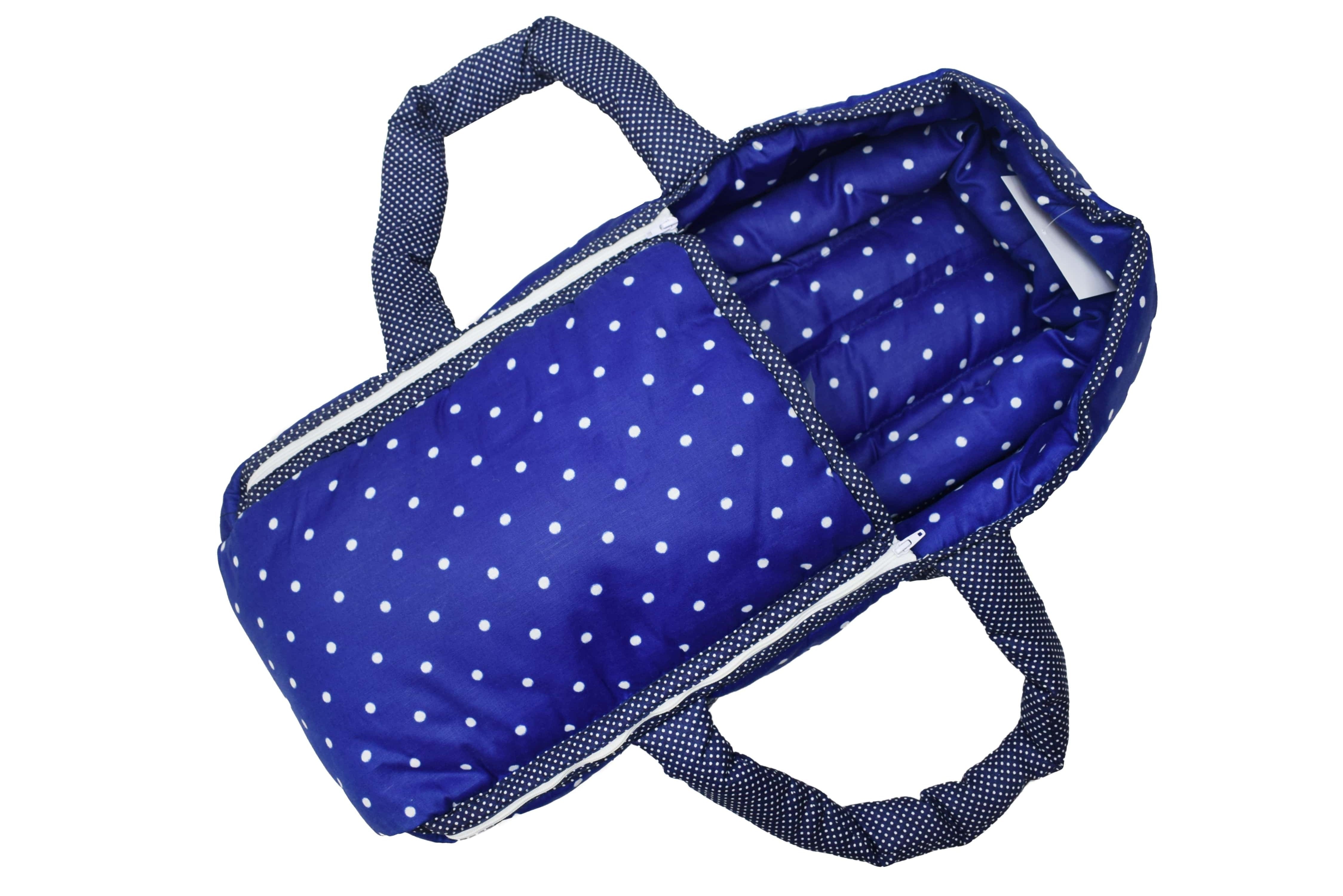 Royal Blue Polka Dots Carry Crib