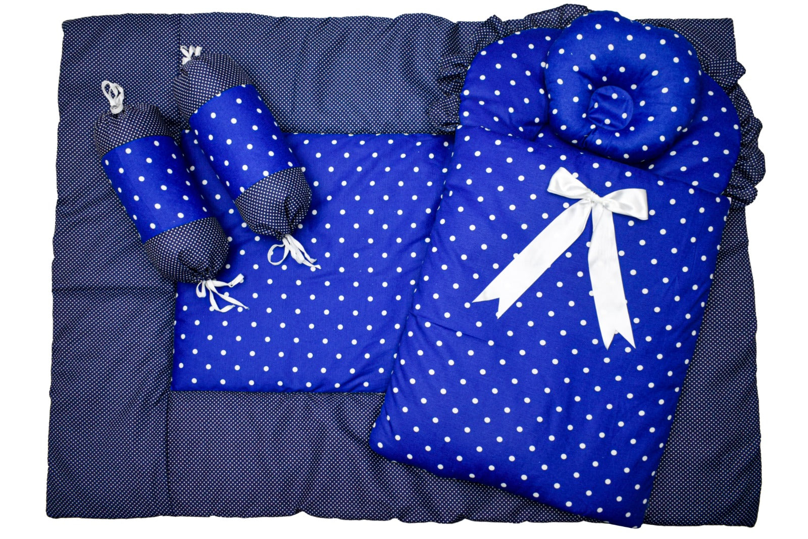 Blue Grey Polka dot 5 piece set