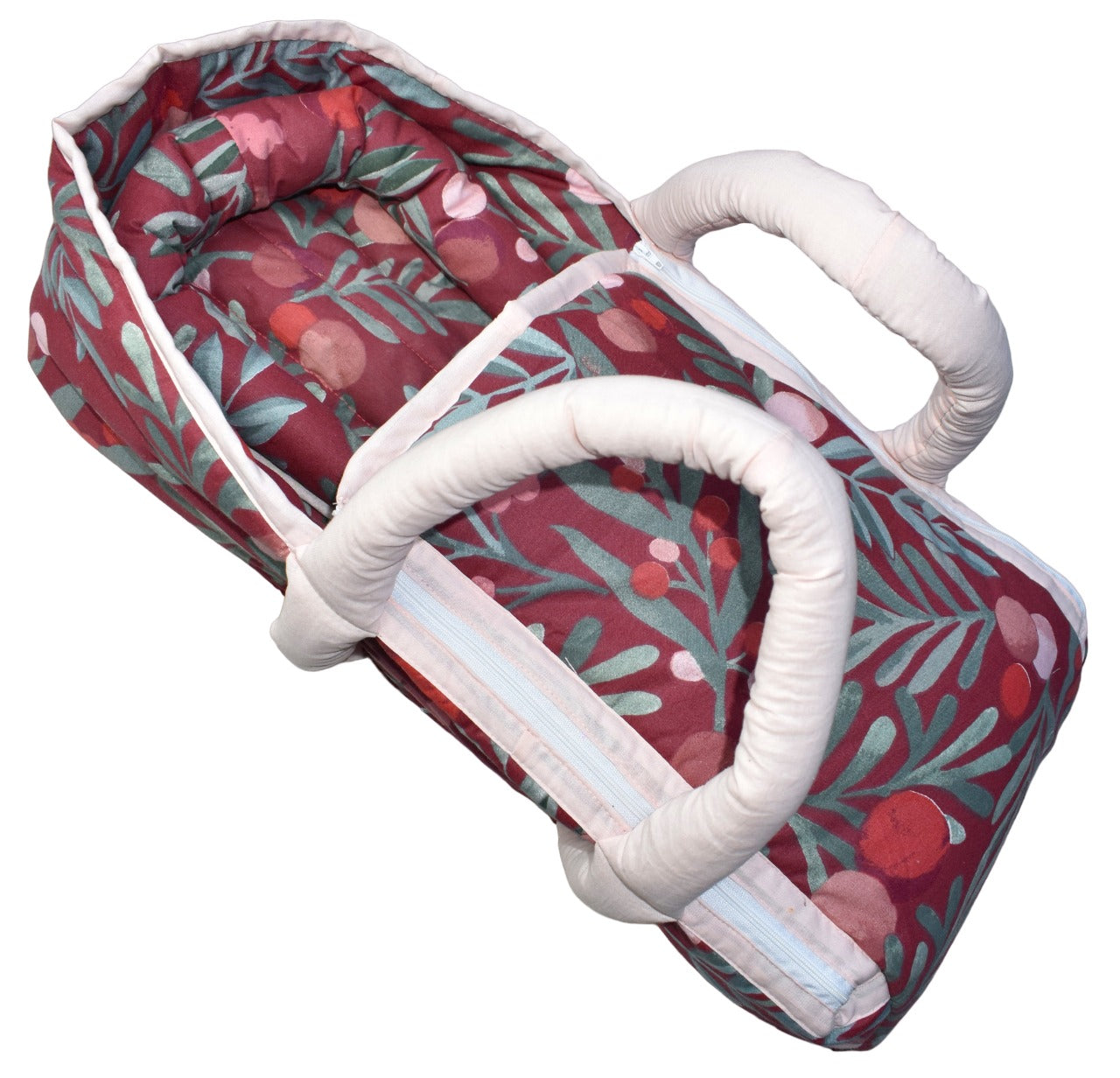 Maroon Floral Carry Crib