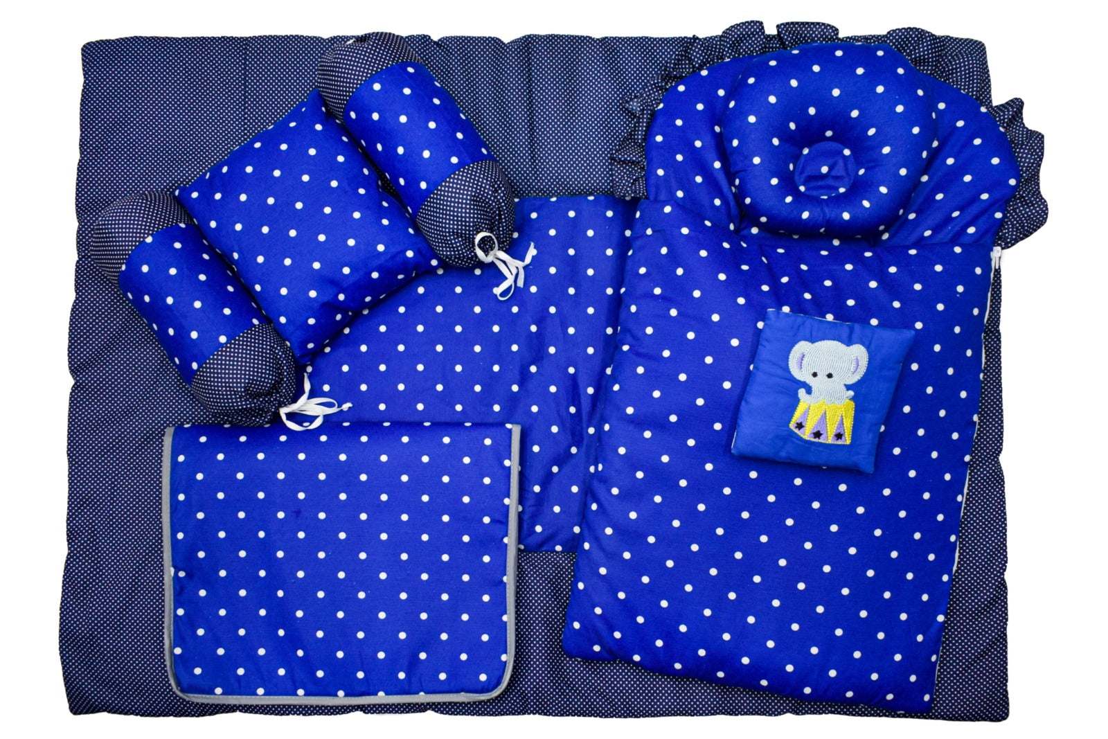 Blue polka dot 7 piece set